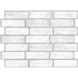 3D Wall Panel White-Grey Faux Brick, Raised Texture, Waterproof Fire-Resistant PVC, Size 23.5 by 17.25 Inches 571OG
