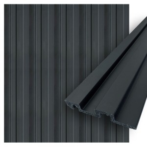 Concord 3D Wall Panels | Otto Black PVC Wall Panels | Waterproof Slat Panel | CO100-10