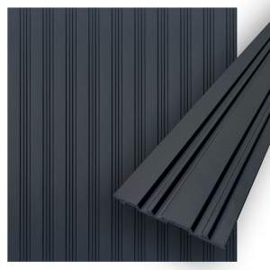 Concord 3D Wall Panels | Mia Black Faux Wood Paneling | Waterproof Slat Panel | CO810-10