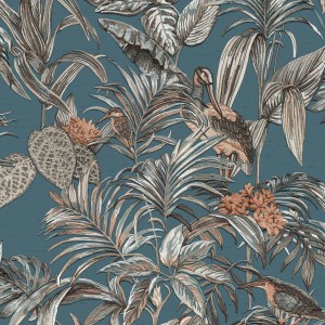 Leaves Pattern Silver Beige on Gray Background DC119079