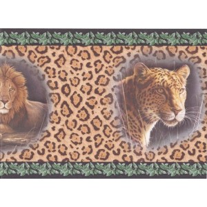 Black Cheetah Animal Wallpaper Border