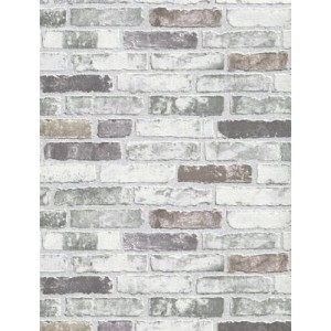 6703-10 Brix Designer  Wallpaper White Grey Brick Wallpaper